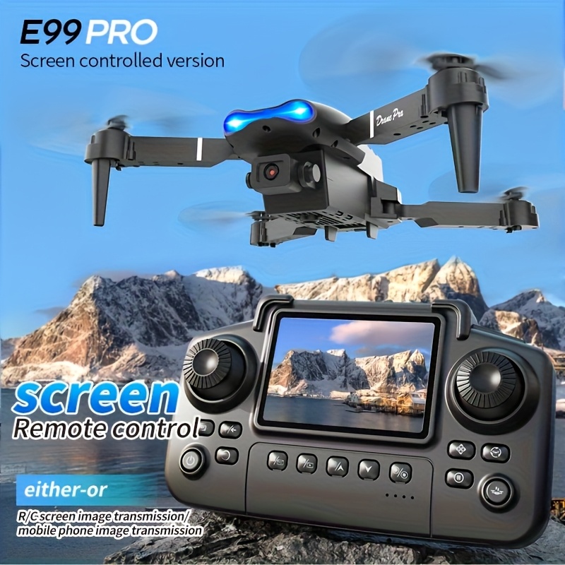 Rc Helicopter Case - アップグレードされた2026 E99PRO MAXドローンは、デュアル8Kカメラ、画面内リモコン、2つのバッテリー、ワンキーリターン、折りたたみ式デザイン、USB充電、Wi-Fi接続、フライトゲーム機能を搭載しています。 このドローンは初心者やマーキーナイトに適しています