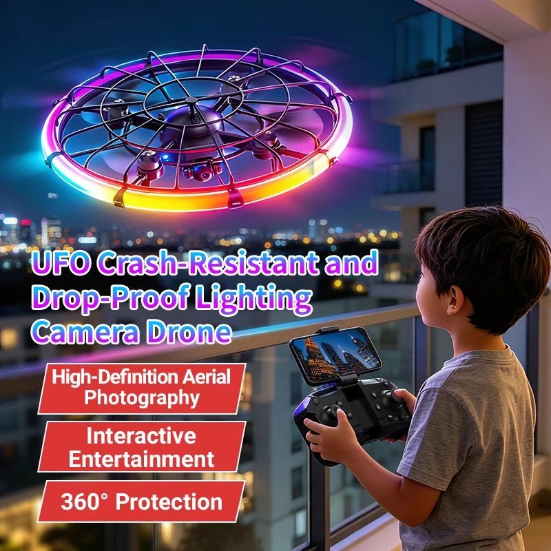 Rc Helicopter Motor - JJRC H145 UFO RCドローン、デュアルHDレンズ、RGBフローライト、フルボディプロテクション、空撮クアッドコプター玩具